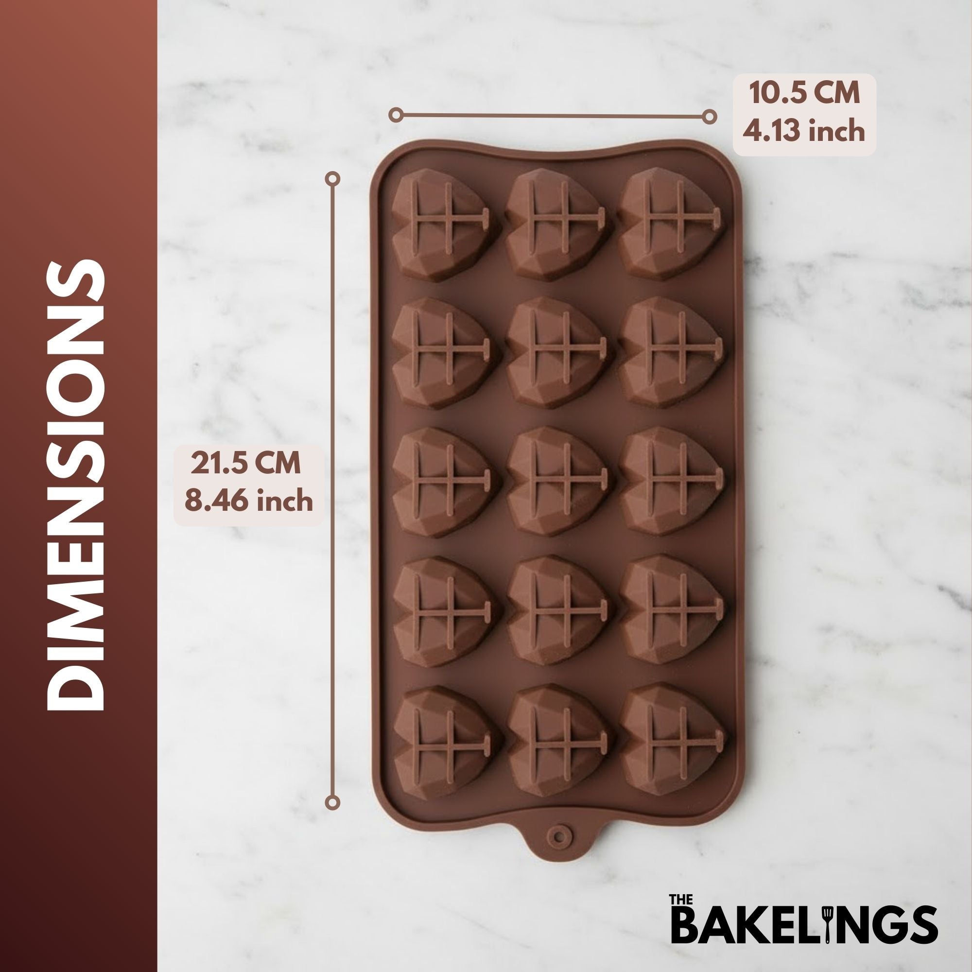 15-Cavity Diamond Heart Shape Silicone Chocolate Mold