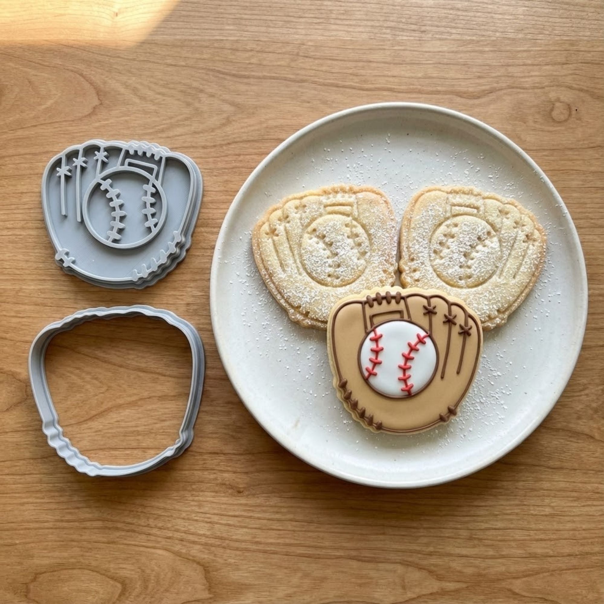 Baseball Glove And Ball Cookie Cutter & Stamp | Food-Grade PLA
