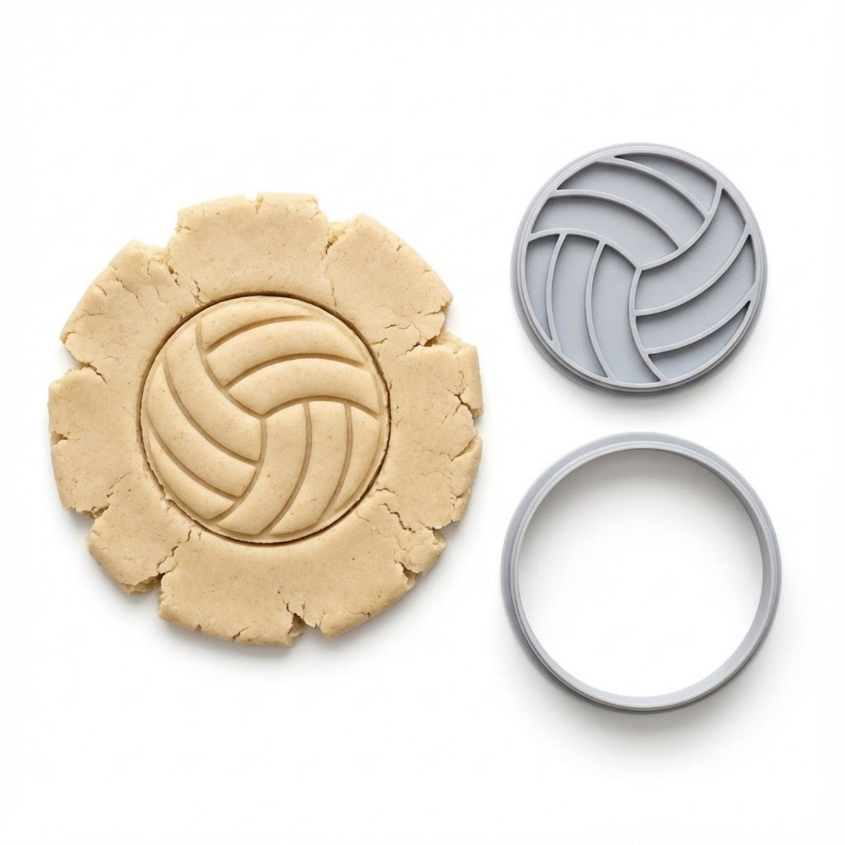 Classic Volleyball Cookie Cutter & Stamp | Food-Grade PLA