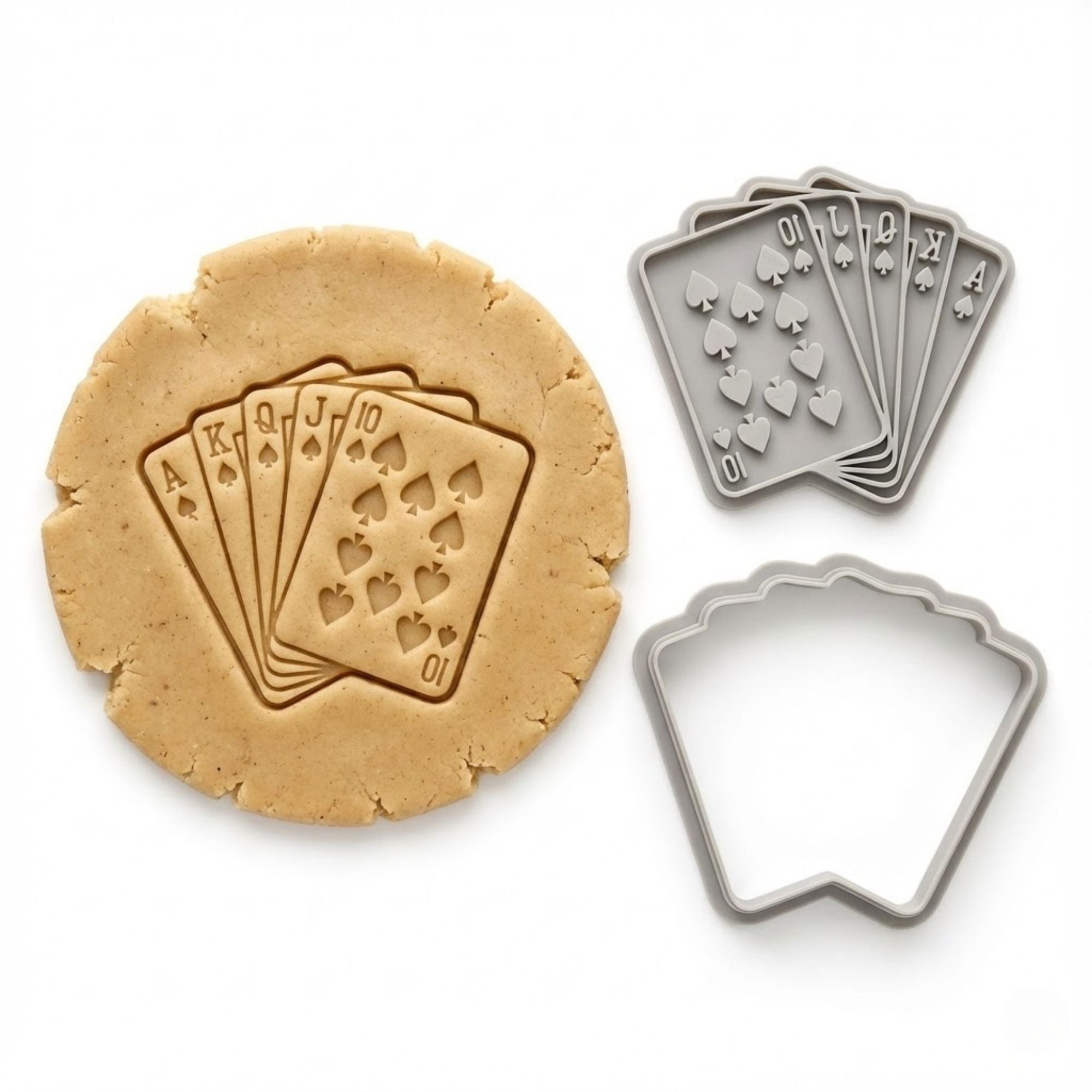 Royal Flush Playing Cards Cookie Cutter & Stamp | Food-Grade PLA