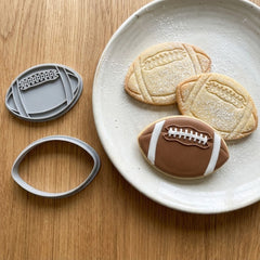American Football Cookie Cutter & Stamp | Food-Grade PLA