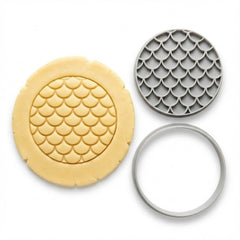 Scale Pattern Circular Texture Cookie Cutter & Stamp | Food-Grade PLA