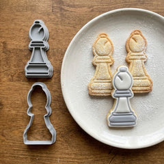 Bishop Chess Piece Cookie Cutter & Stamp | Food-Grade PLA