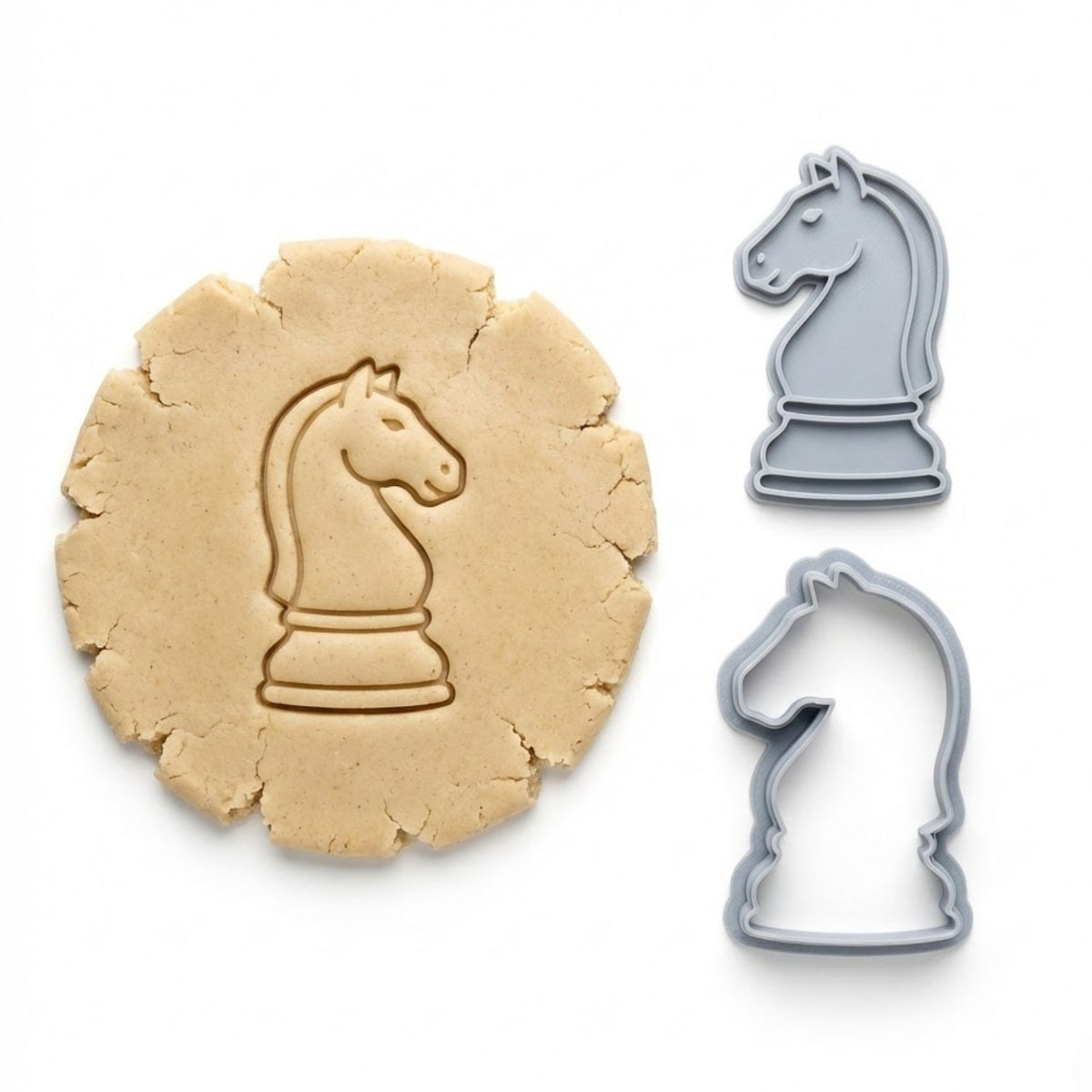 Knight Chess Piece Cookie Cutter & Stamp | Food-Grade PLA