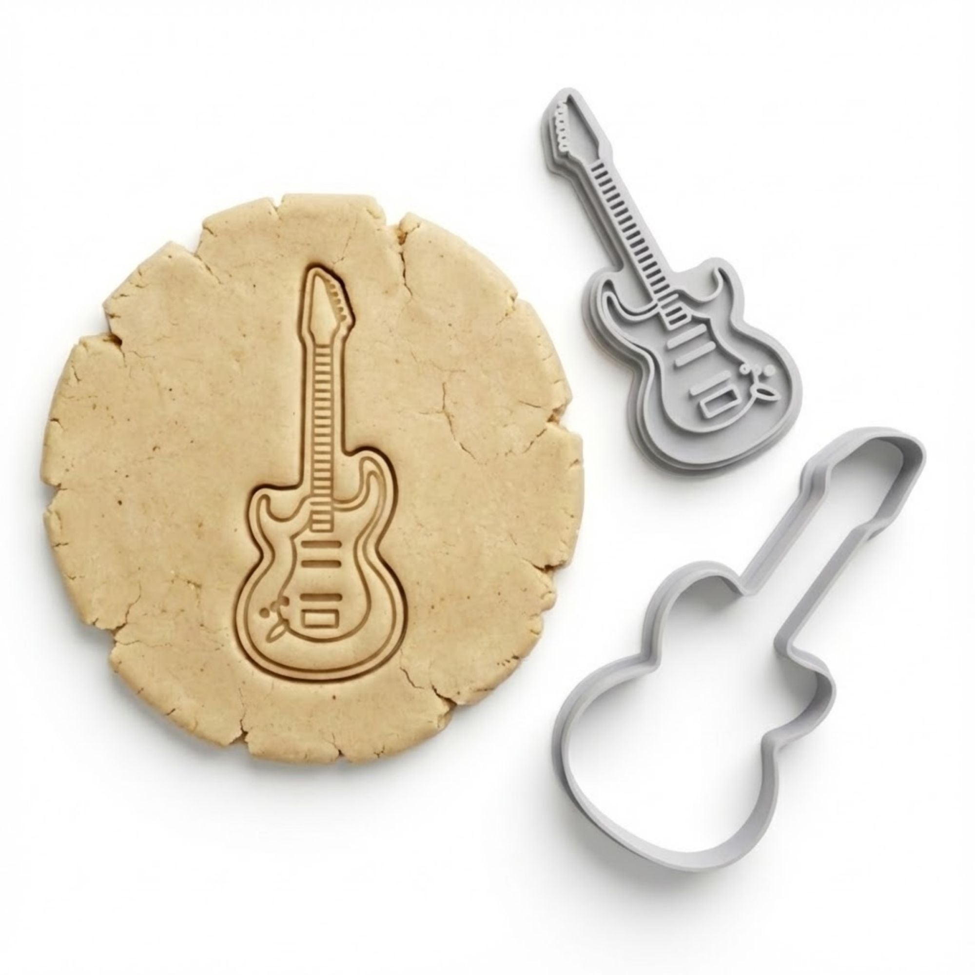 Electric Guitar Cookie Cutter & Stamp | Food-Grade PLA