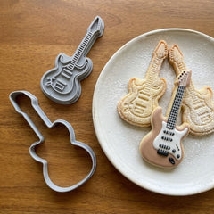 Electric Guitar Cookie Cutter & Stamp | Food-Grade PLA