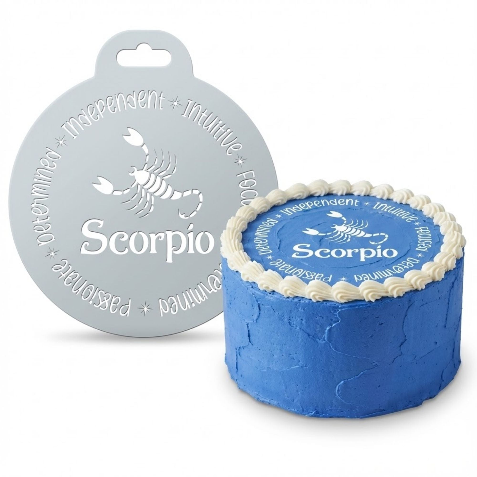 Scorpio Zodiac Sign | Round Cake Top Stencil – Reusable Cake Decorating Stencil