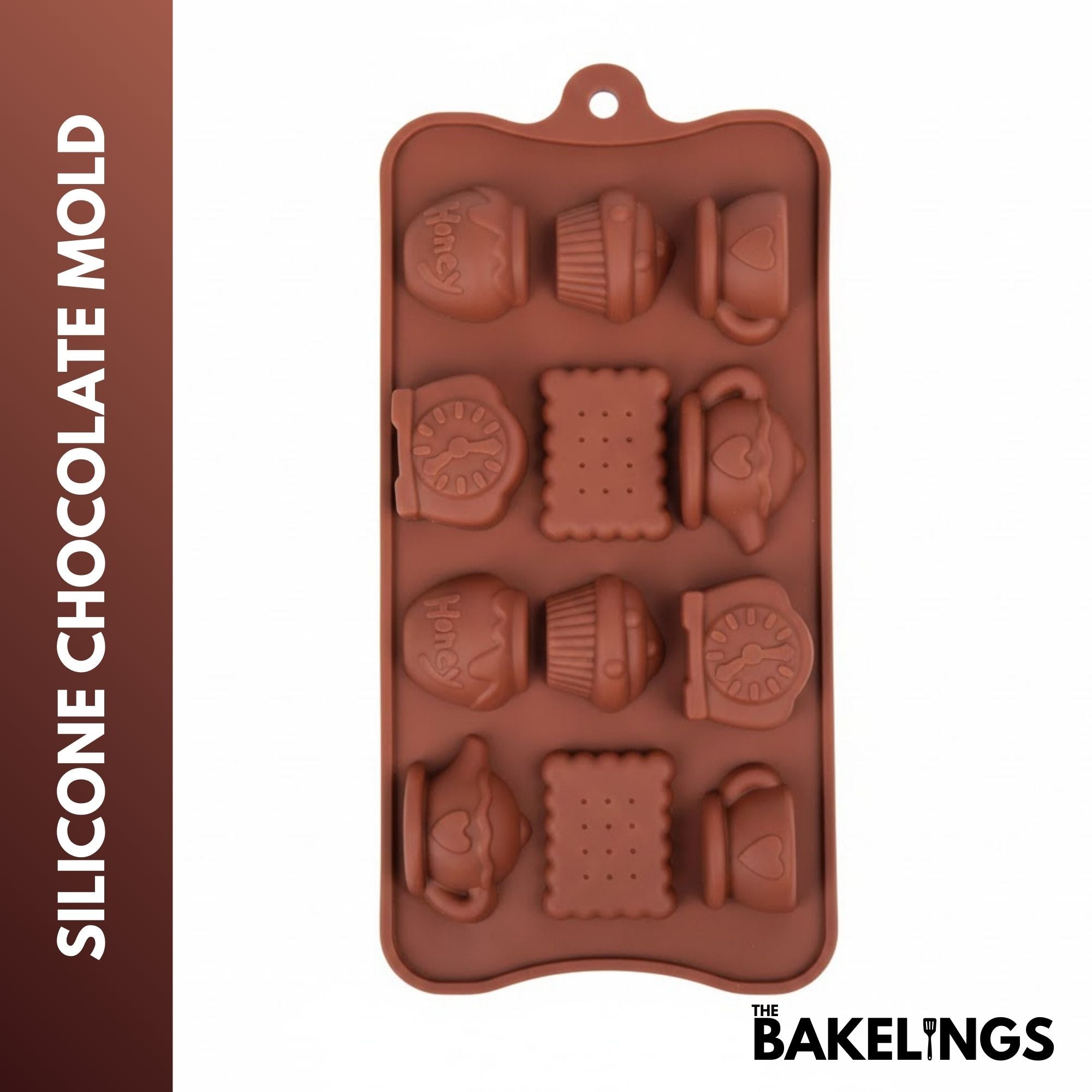12-Cavity Tea Time Shape Silicone Chocolate Mold