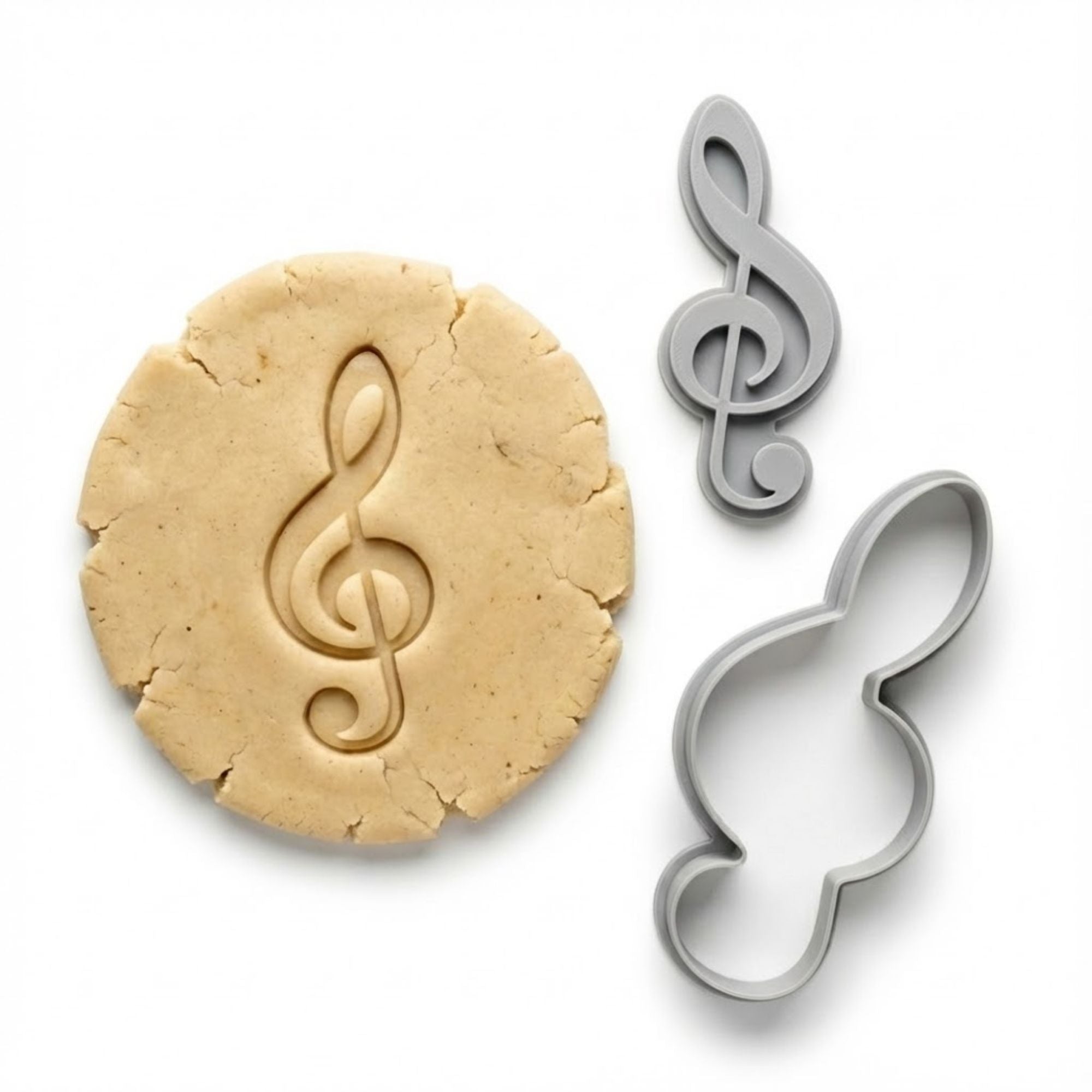 Elegant Treble Clef Cookie Cutter & Stamp | Food-Grade PLA
