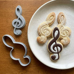 Elegant Treble Clef Cookie Cutter & Stamp | Food-Grade PLA