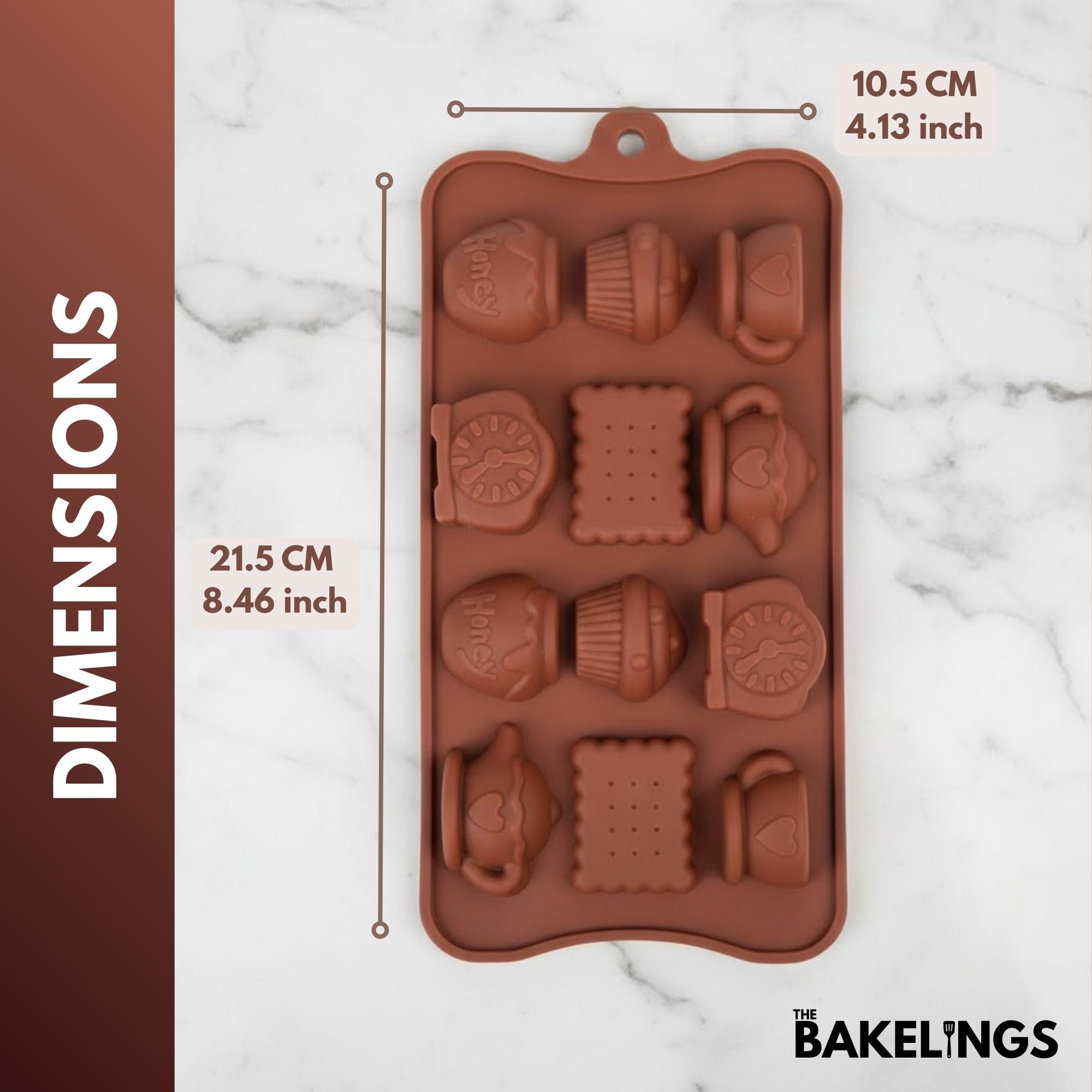 12-Cavity Tea Time Shape Silicone Chocolate Mold