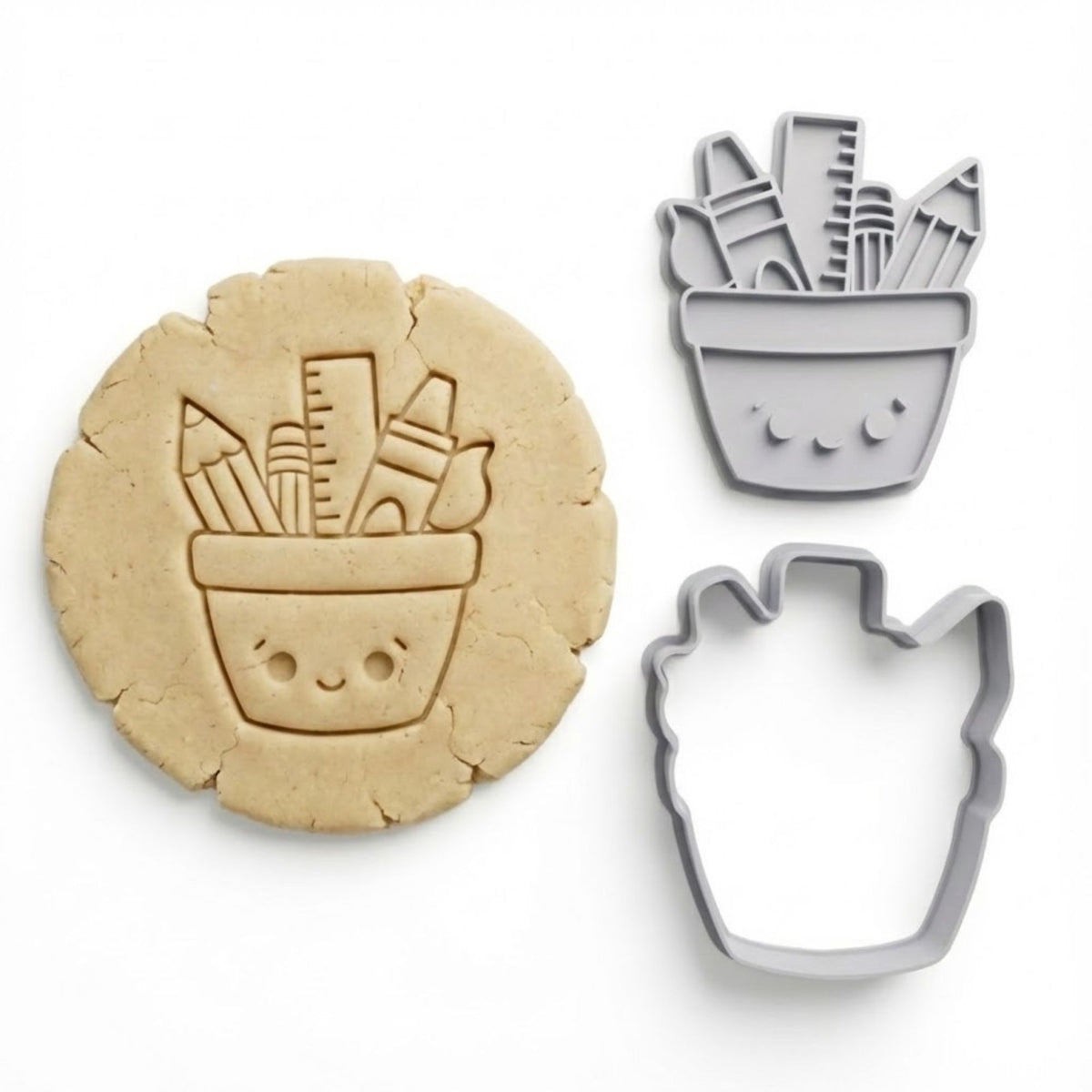 School Supplies Holder Cookie Cutter & Stamp | Food-Grade PLA