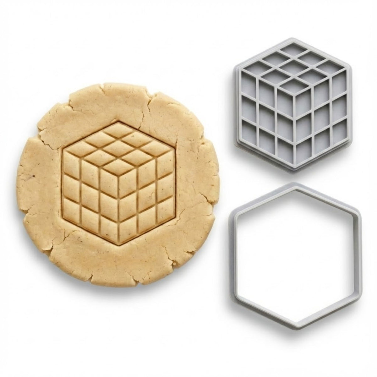 3D Puzzle Cube Cookie Cutter & Stamp | Food-Grade PLA