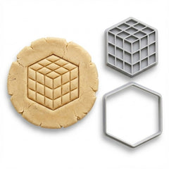 3D Puzzle Cube Cookie Cutter & Stamp | Food-Grade PLA