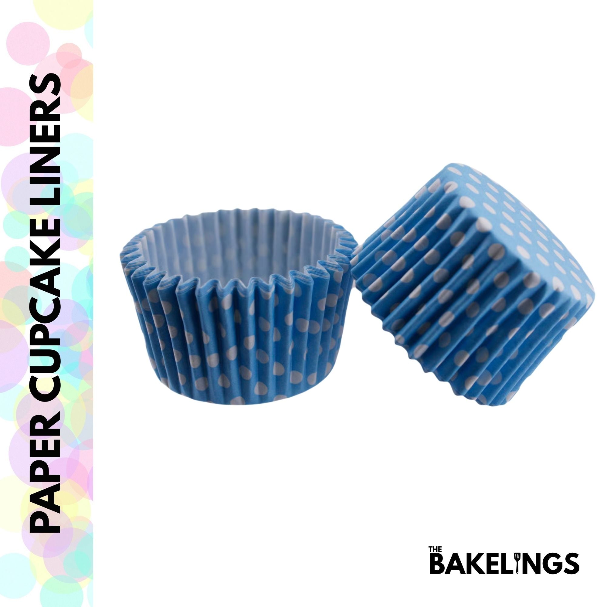 Cupcake Liners Sky Blue Polka Dots 32 Pcs