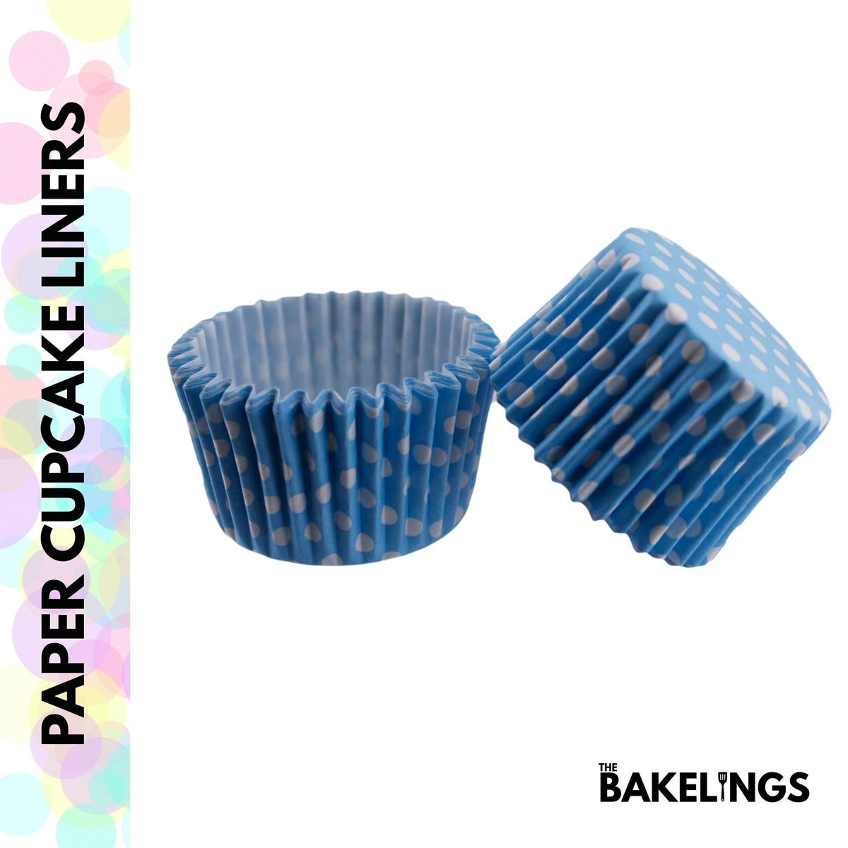 Cupcake Liners Sky Blue Polka Dots 32 Pcs