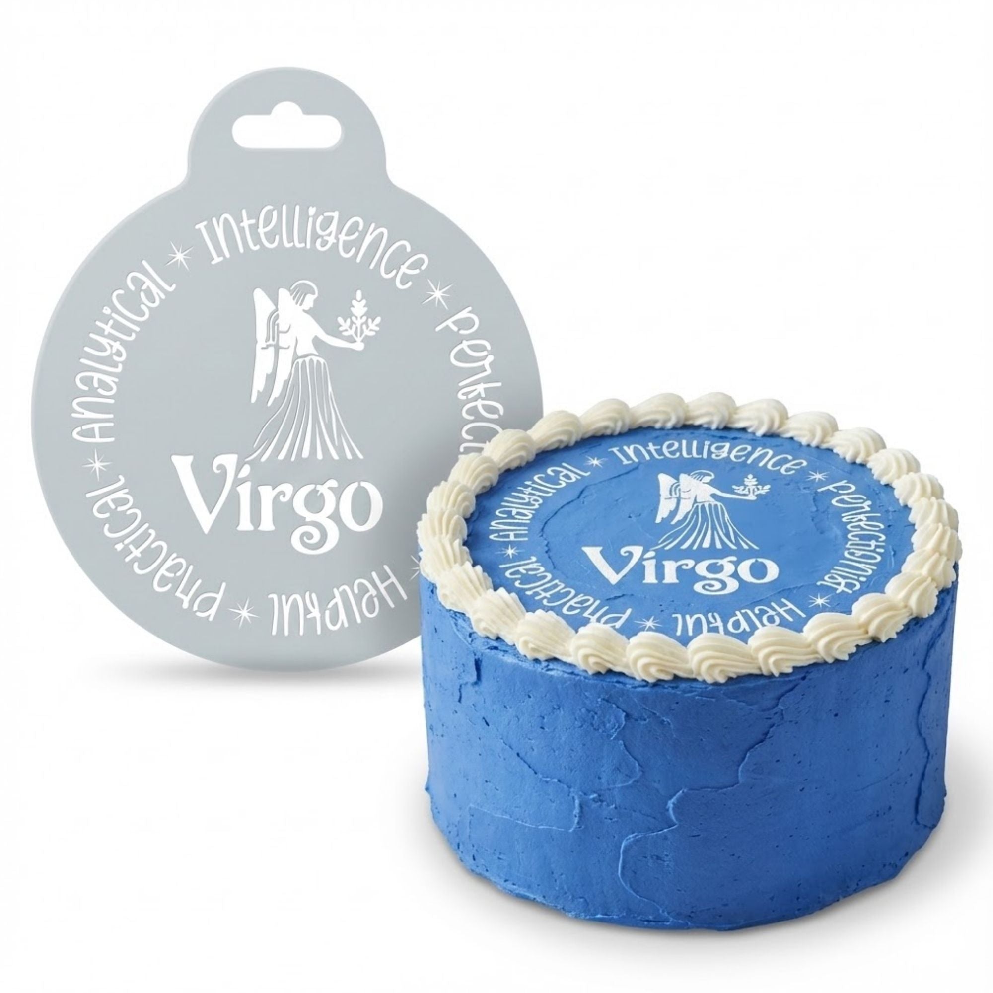 Virgo Zodiac Sign | Round Cake Top Stencil – Reusable Cake Decorating Stencil
