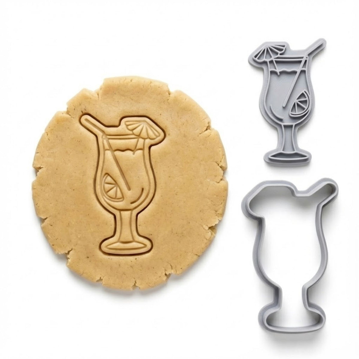 Tropical Summer Cocktail Cookie Cutter & Stamp Set | Food-Grade PLA
