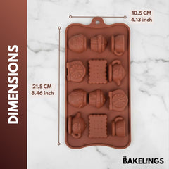 12-Cavity Tea Time Shape Silicone Chocolate Mold