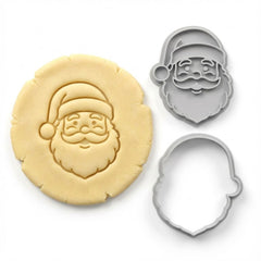 Classic Santa Claus Cookie Cutter & Stamp | Food-Grade PLA