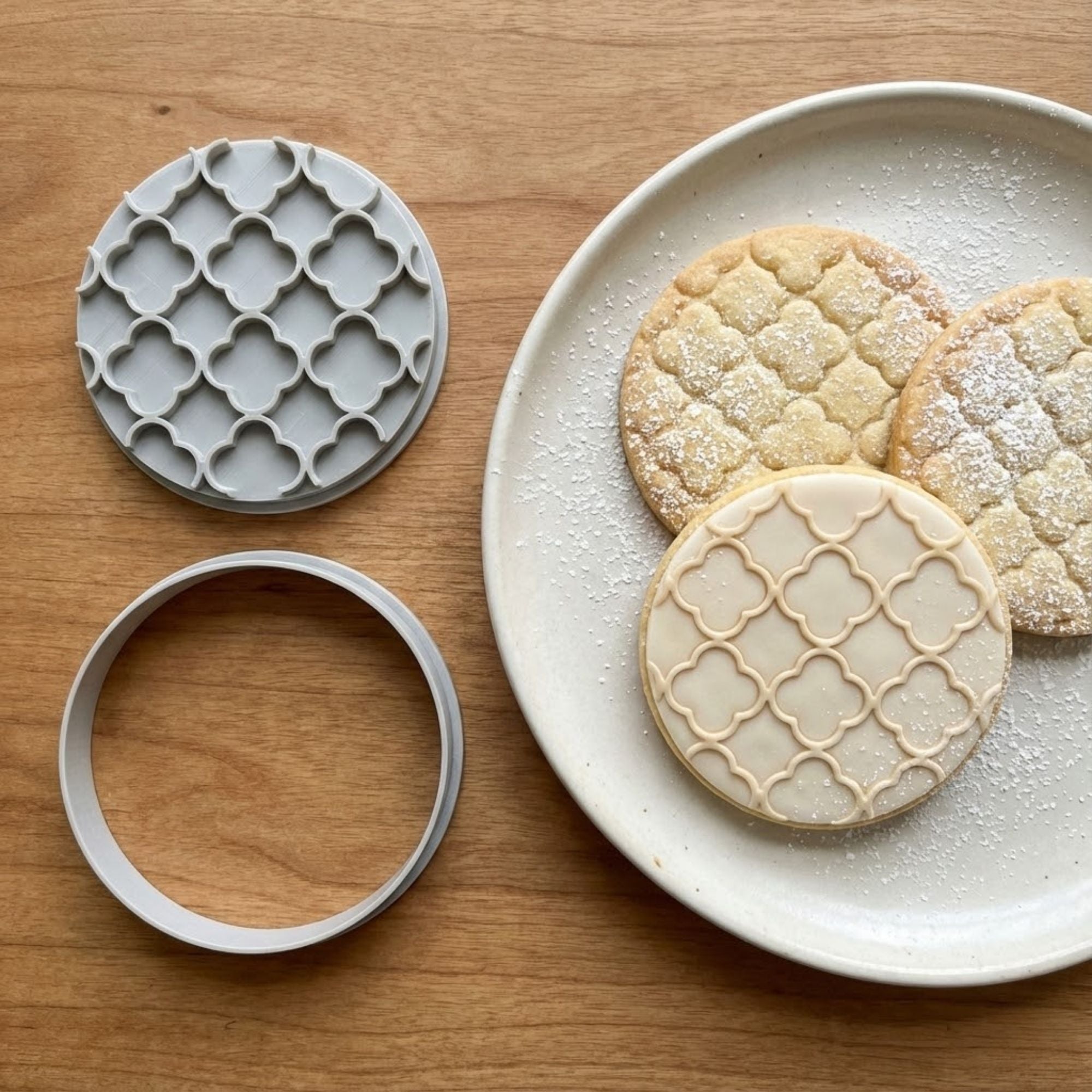 Quatrefoil Geometric Pattern Cookie Cutter & Stamp | Food-Grade PLA