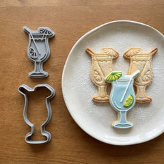 Tropical Summer Cocktail Cookie Cutter & Stamp Set | Food-Grade PLA