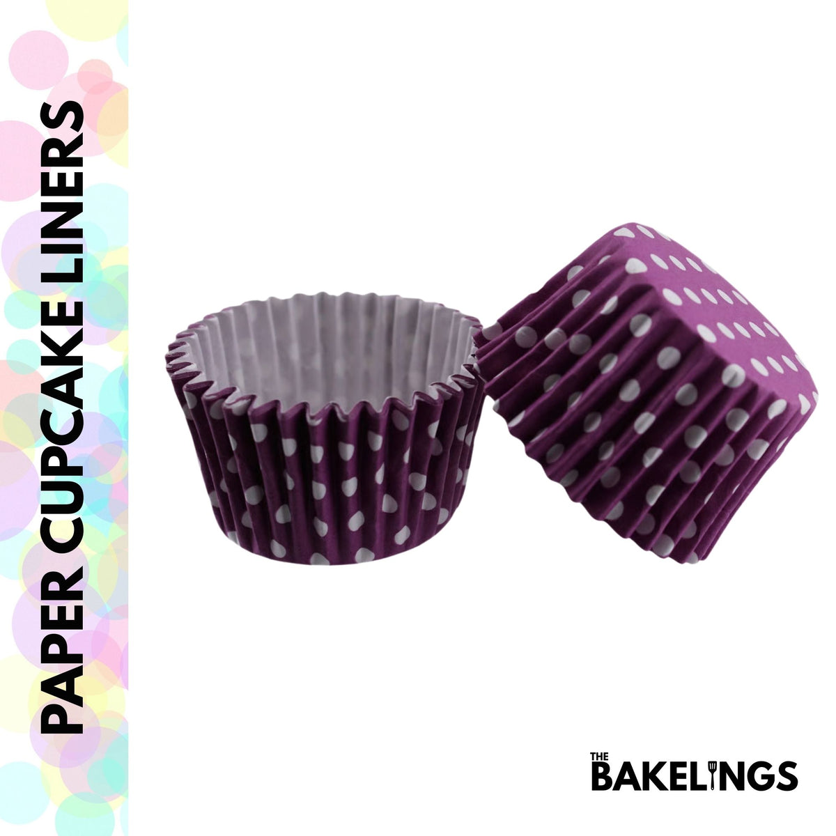 Cupcake Liners Purple Polka Dots 32 Pcs