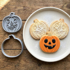 Jack-o-lantern / Pumpkin Cookie Cutter & Stamp | Food-Grade PLA