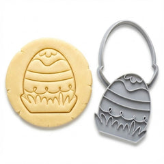 Easter Egg In Grass Cookie Cutter & Stamp | Food-Grade PLA