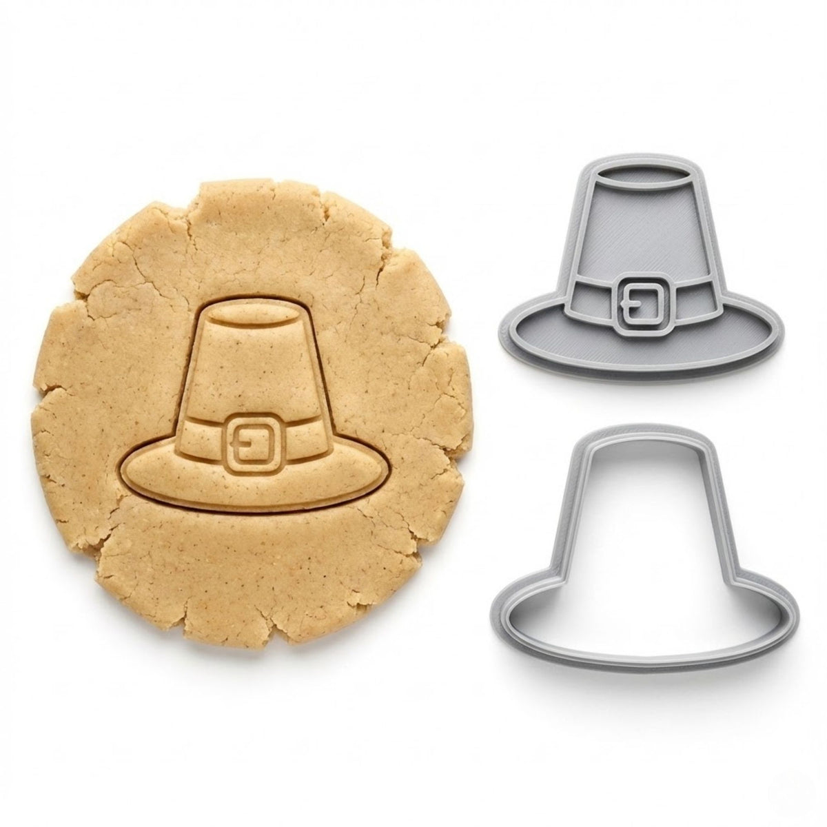 Classic Pilgrim Hat Cookie Cutter & Stamp | Food-Grade PLA