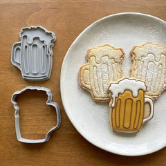 Foamy Beer Mug Cookie Cutter & Stamp Set | Food-Grade PLA