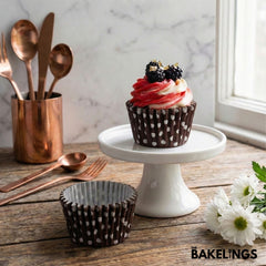 Cupcake Liners Brown Polka Dots 32 Pcs