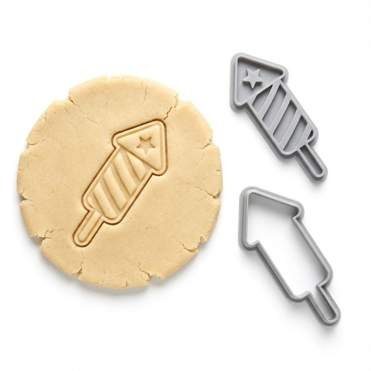 Firework Rocket Cookie Cutter & Stamp | Food-Grade PLA