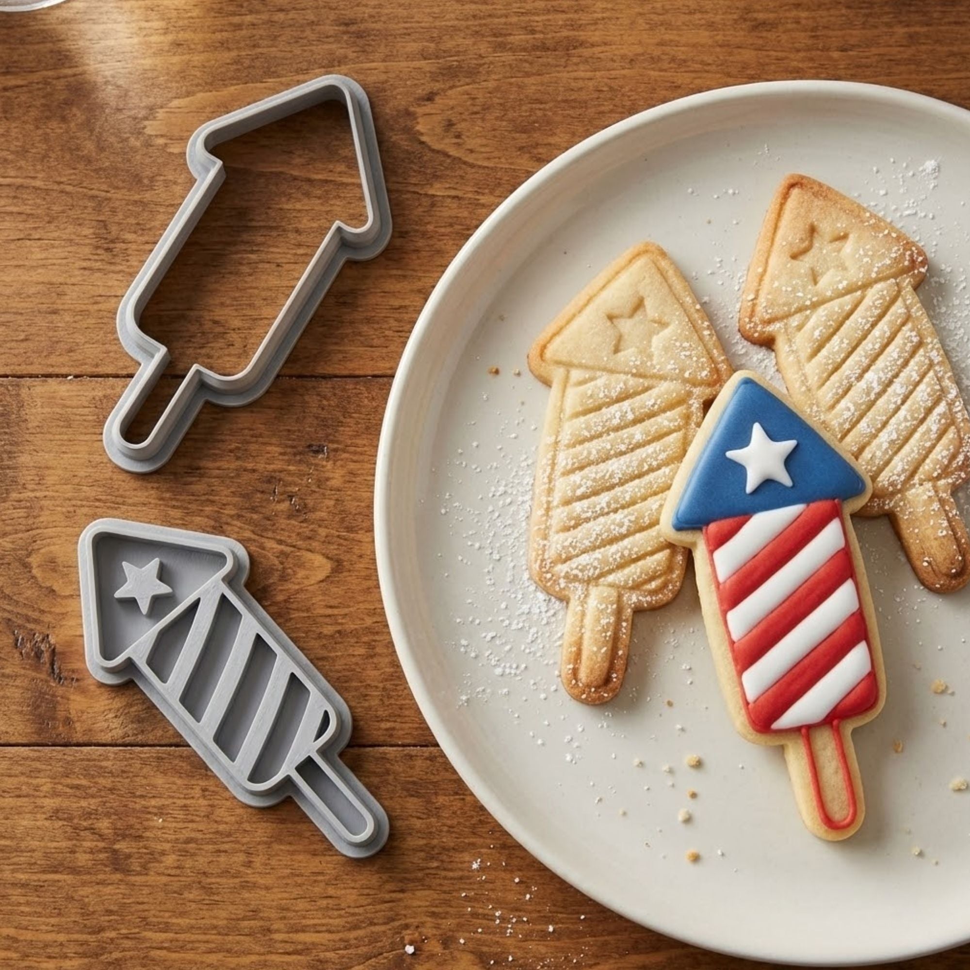 Firework Rocket Cookie Cutter & Stamp | Food-Grade PLA