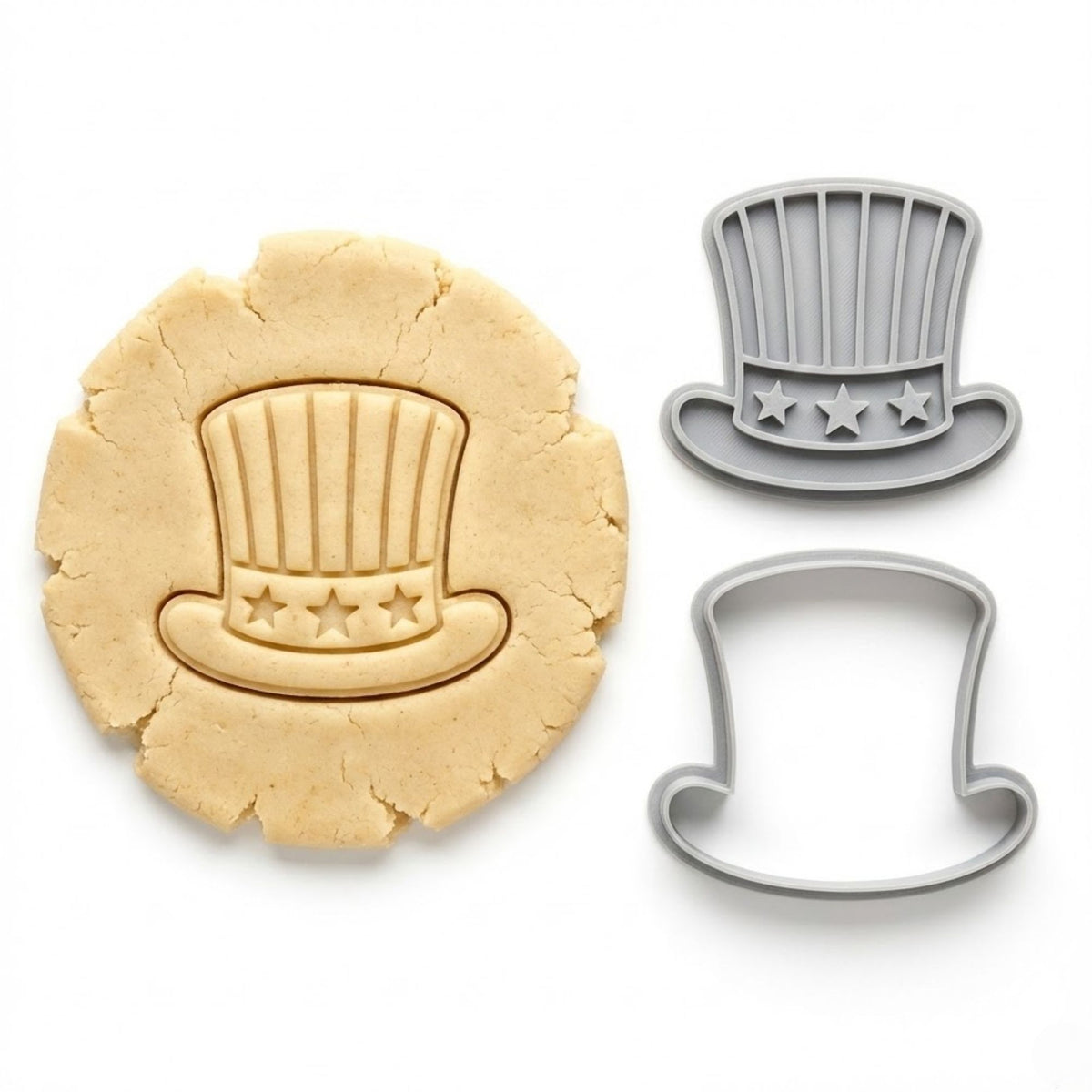 Uncle Sam Patriotic Cookie Cutter & Stamp | Food-Grade PLA