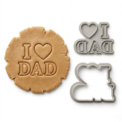 I Love Dad Cookie Cutter & Stamp | Food-Grade PLA