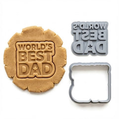 World’s Best Dad Cookie Cutter & Stamp | Food-Grade PLA
