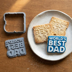 World’s Best Dad Cookie Cutter & Stamp | Food-Grade PLA