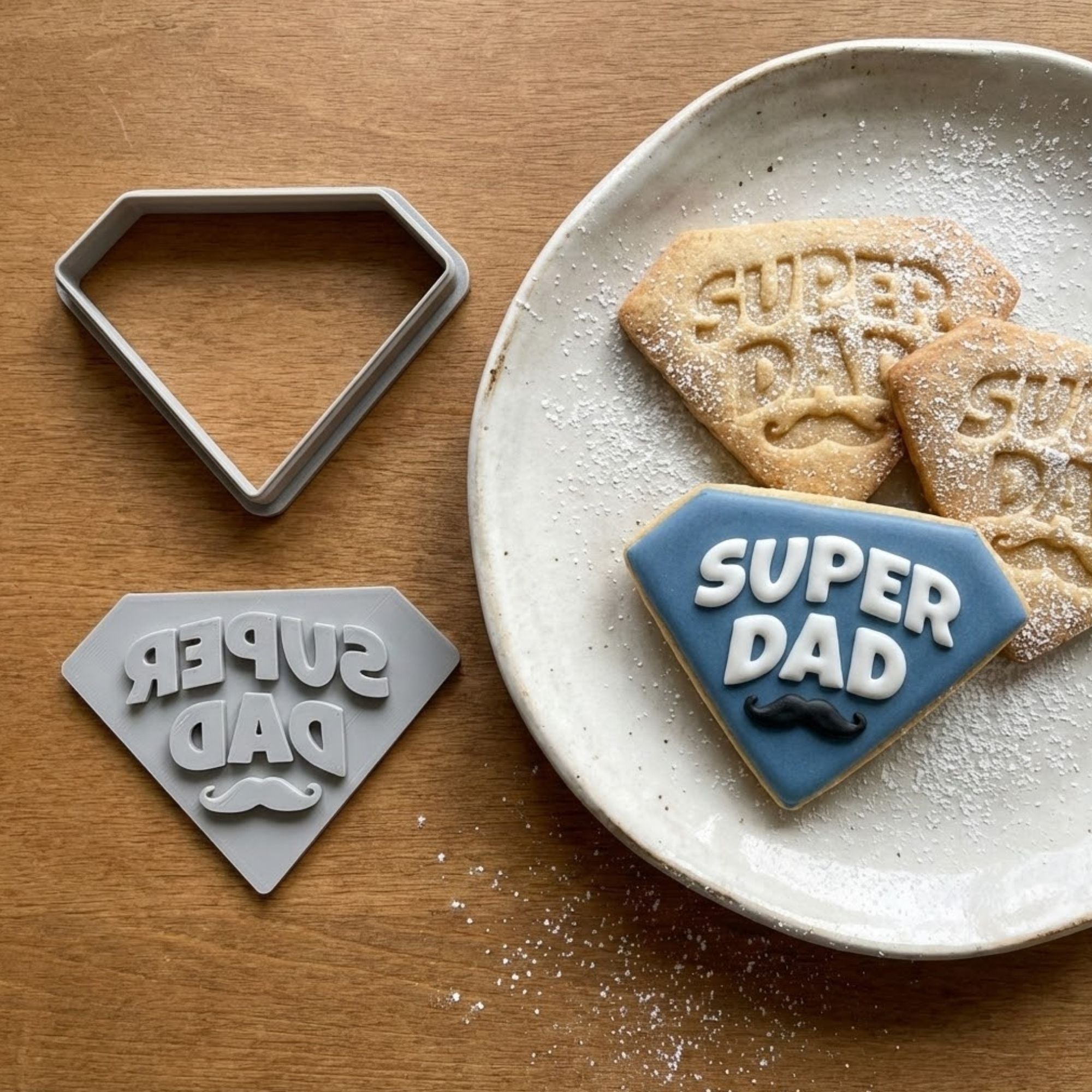 Super Dad Hero Cookie Cutter & Stamp | Food-Grade PLA