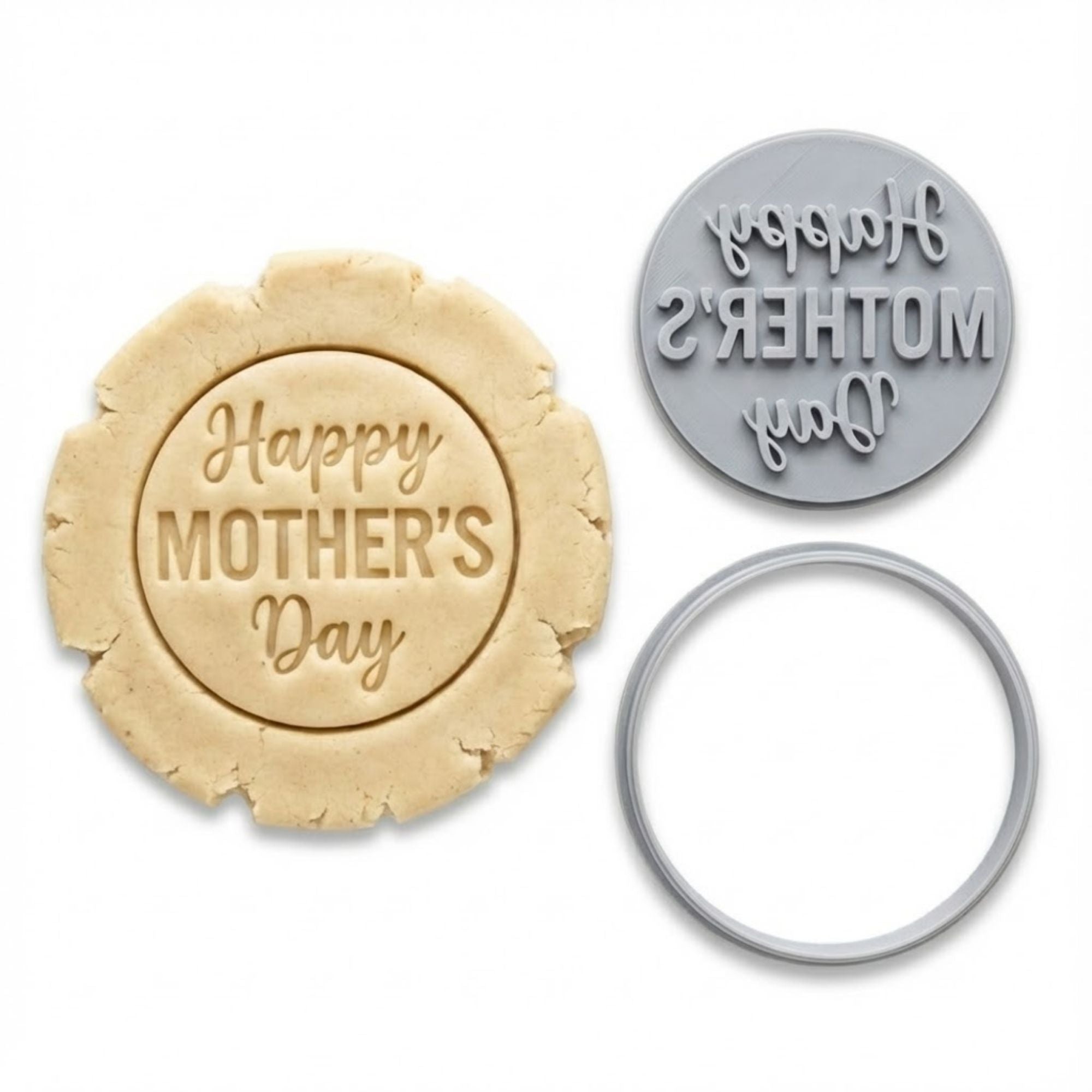 Happy Mother’s Day Cookie Cutter & Stamp | Food-Grade PLA