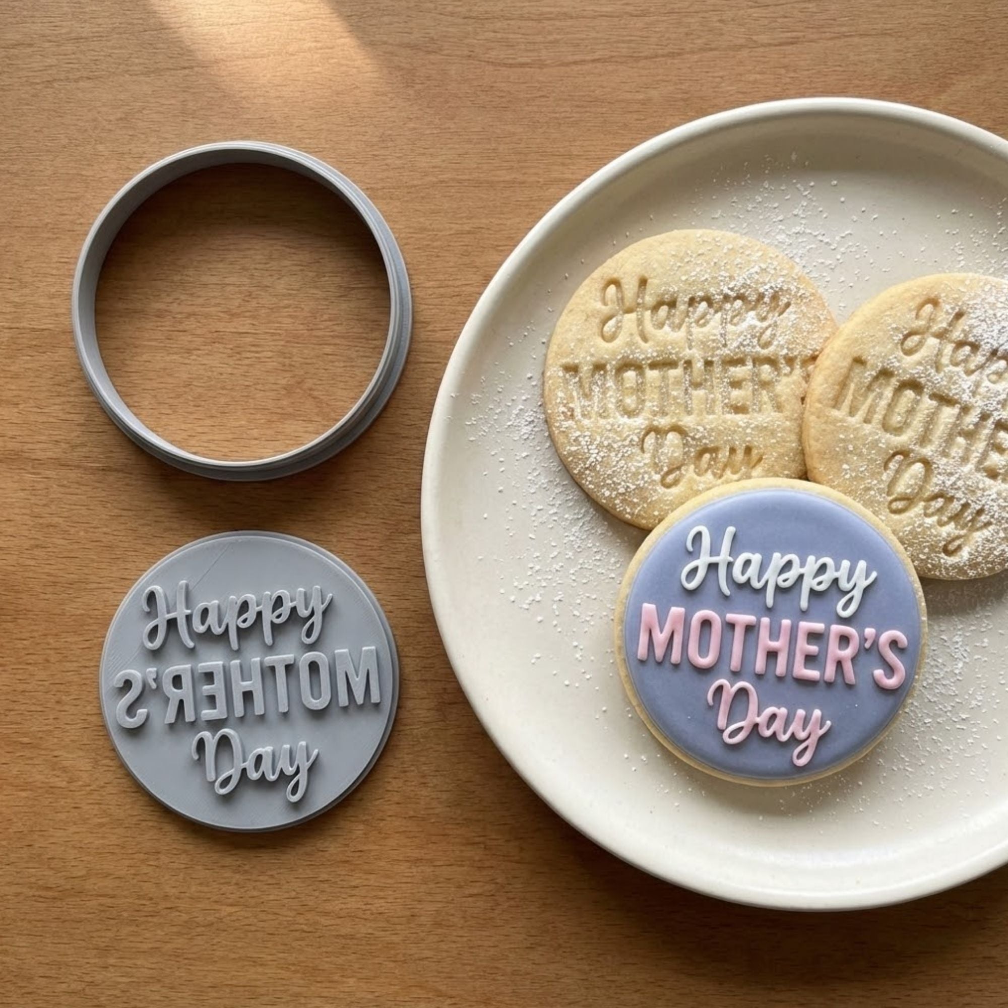 Happy Mother’s Day Cookie Cutter & Stamp | Food-Grade PLA
