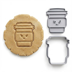 Kawaii Happy To Go Coffee Cookie Cutter & Stamp Set | Food-Grade PLA