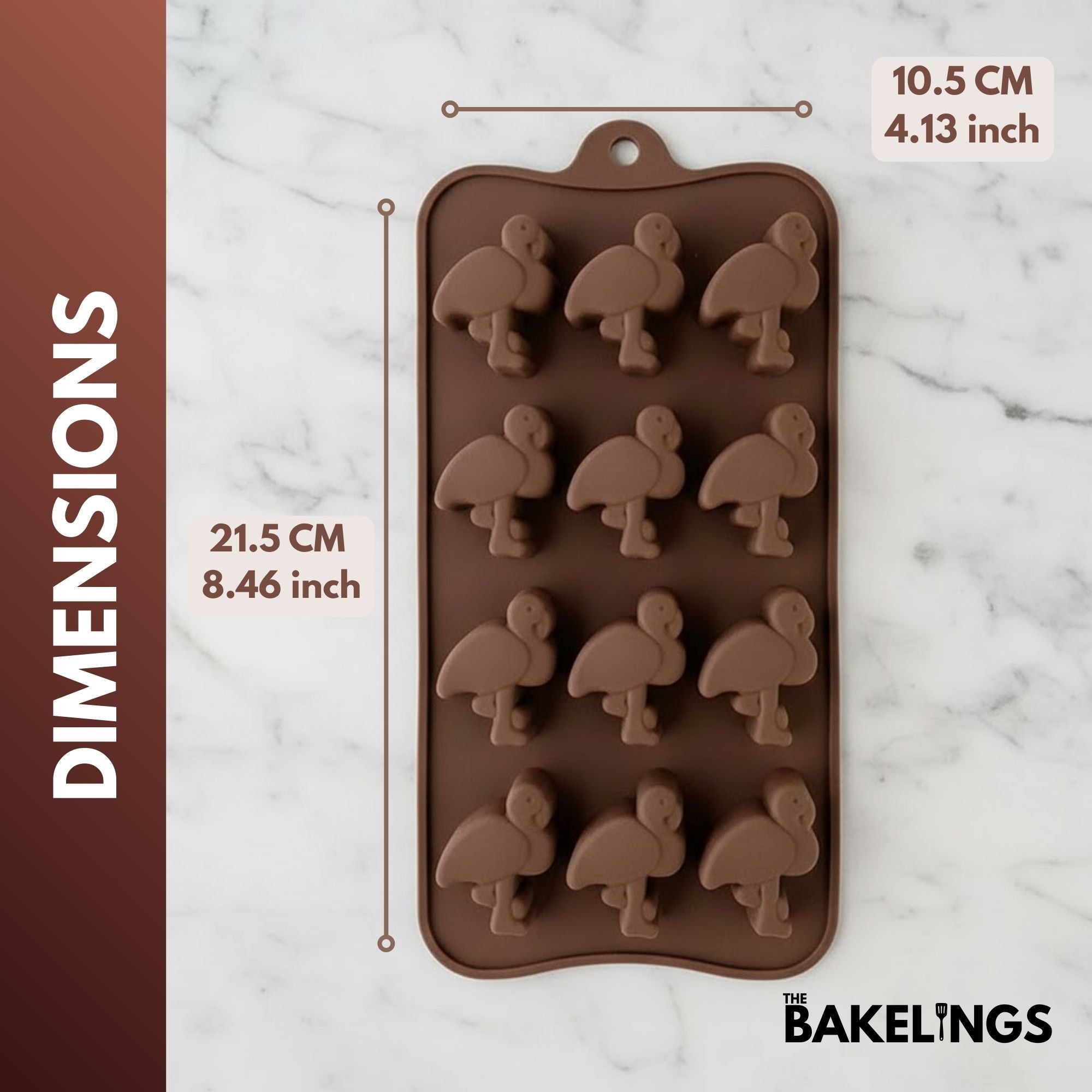 12-Cavity Flamingo Shape Silicone Chocolate Mold