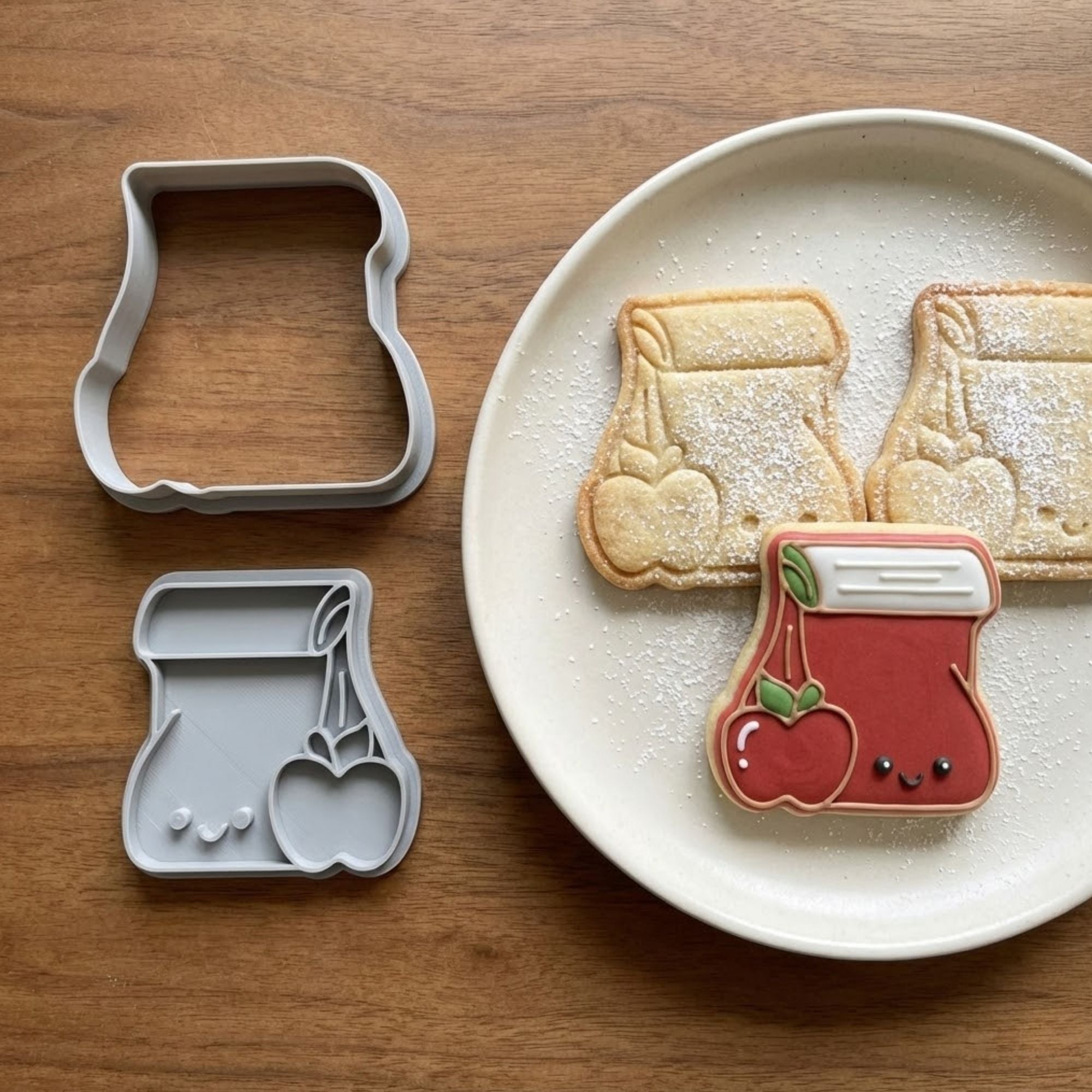 Kawaii Happy Lunch Bag & Apple Cookie Cutter & Stamp | Food-Grade PLA