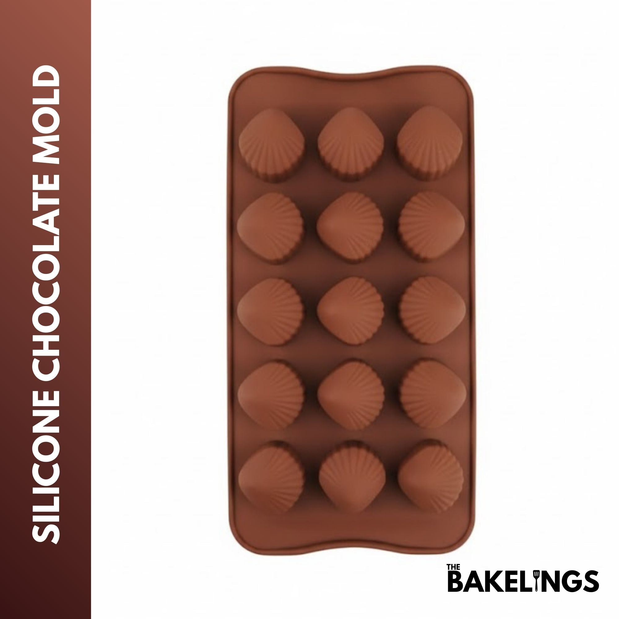 15-Cavity Seashell Shape Silicone Chocolate Mold