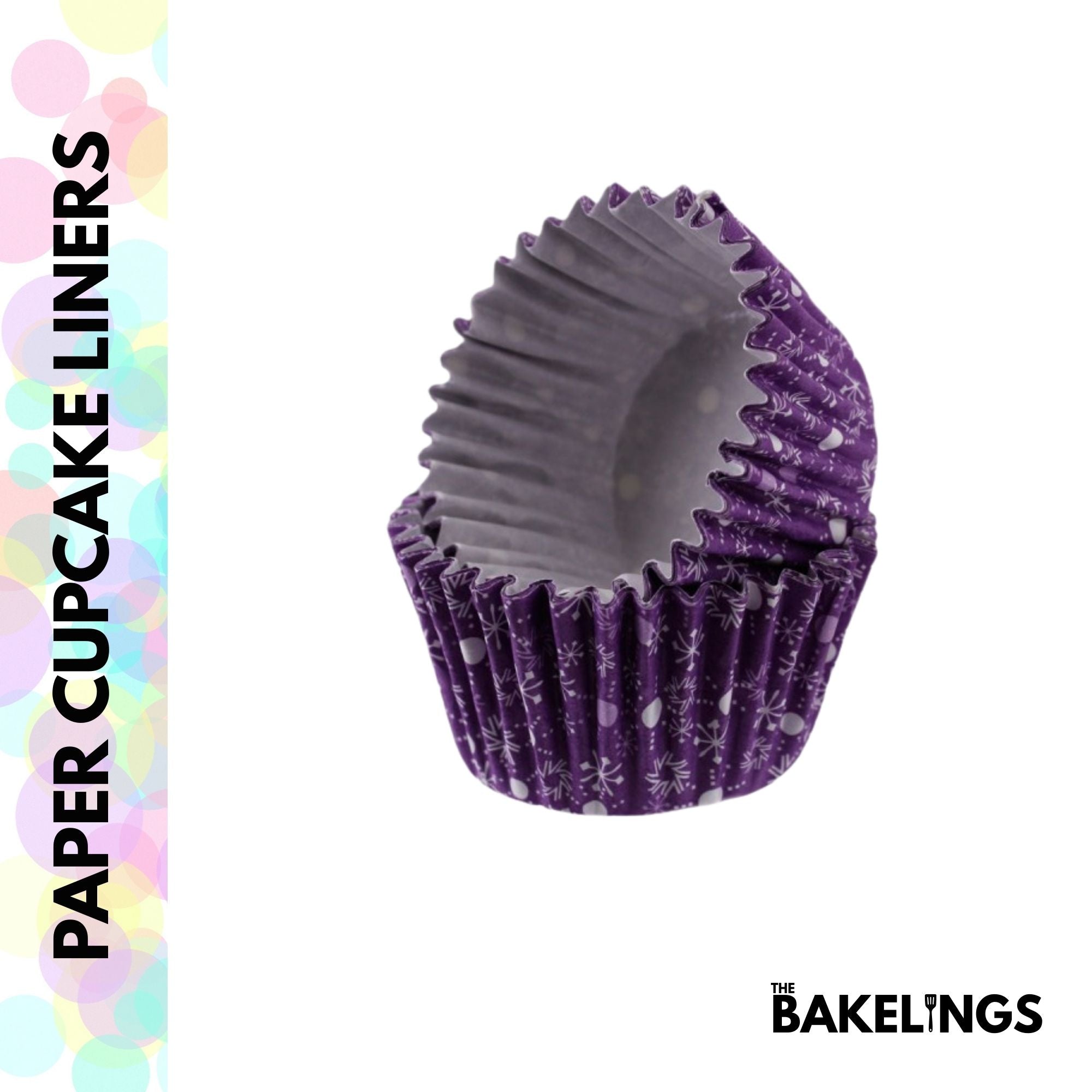 Cupcake Liners Purple Snowflake 32 Pcs