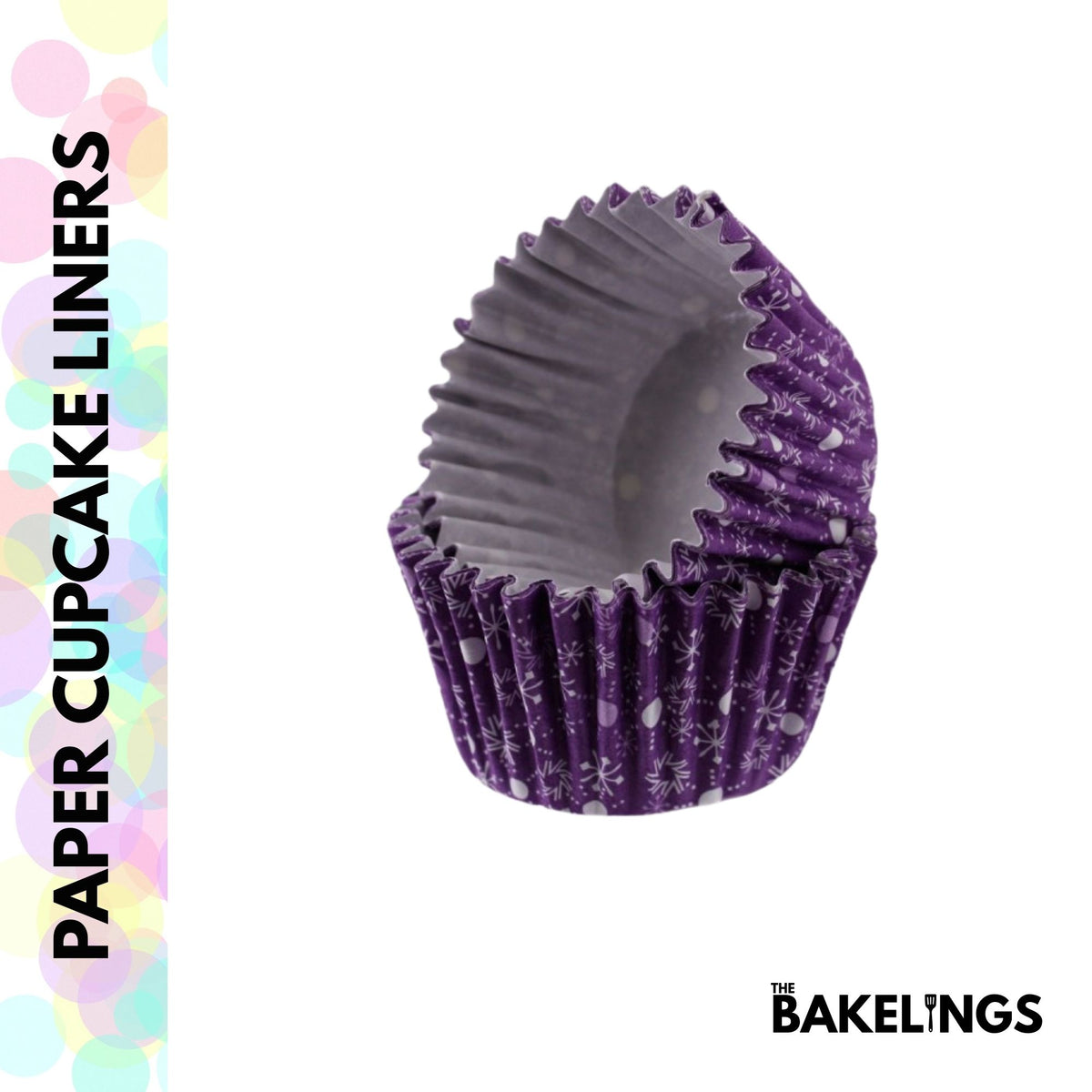 Cupcake Liners Purple Snowflake 32 Pcs