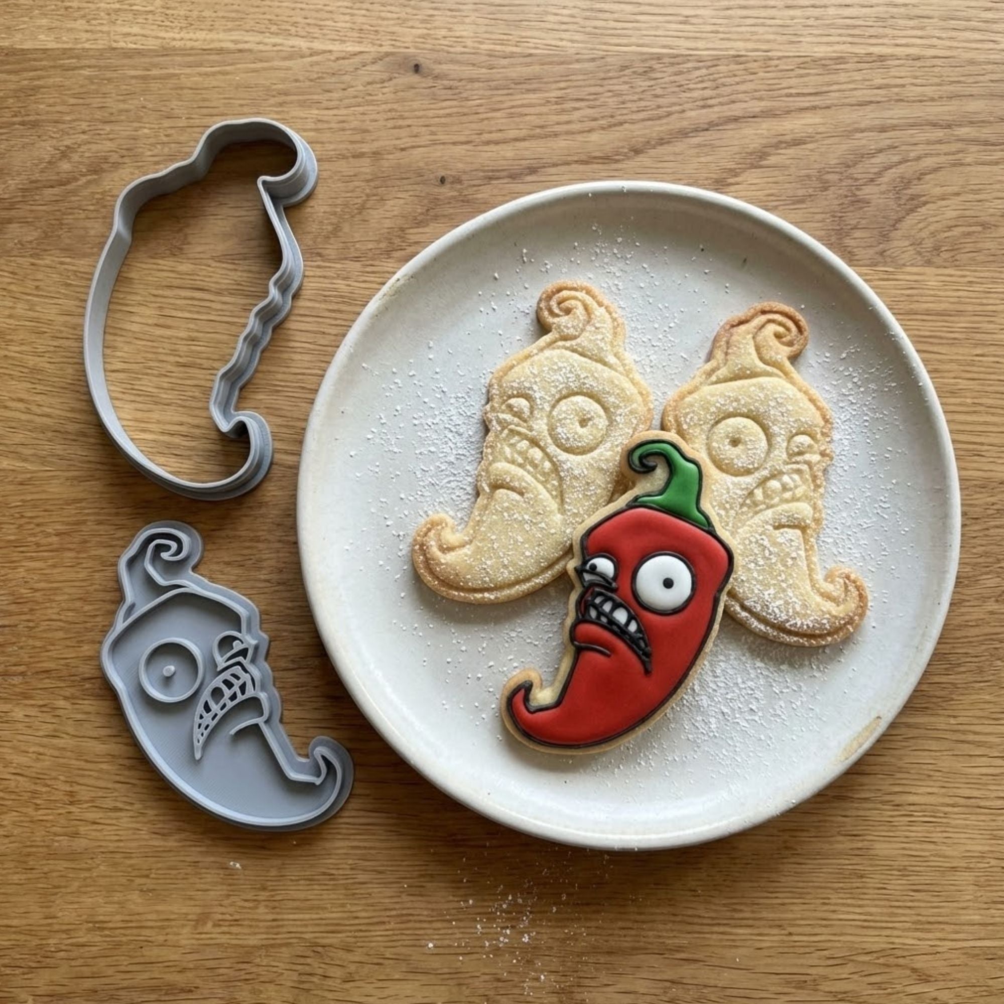 Angry Chili Pepper Cookie Cutter & Stamp | Food-Grade PLA