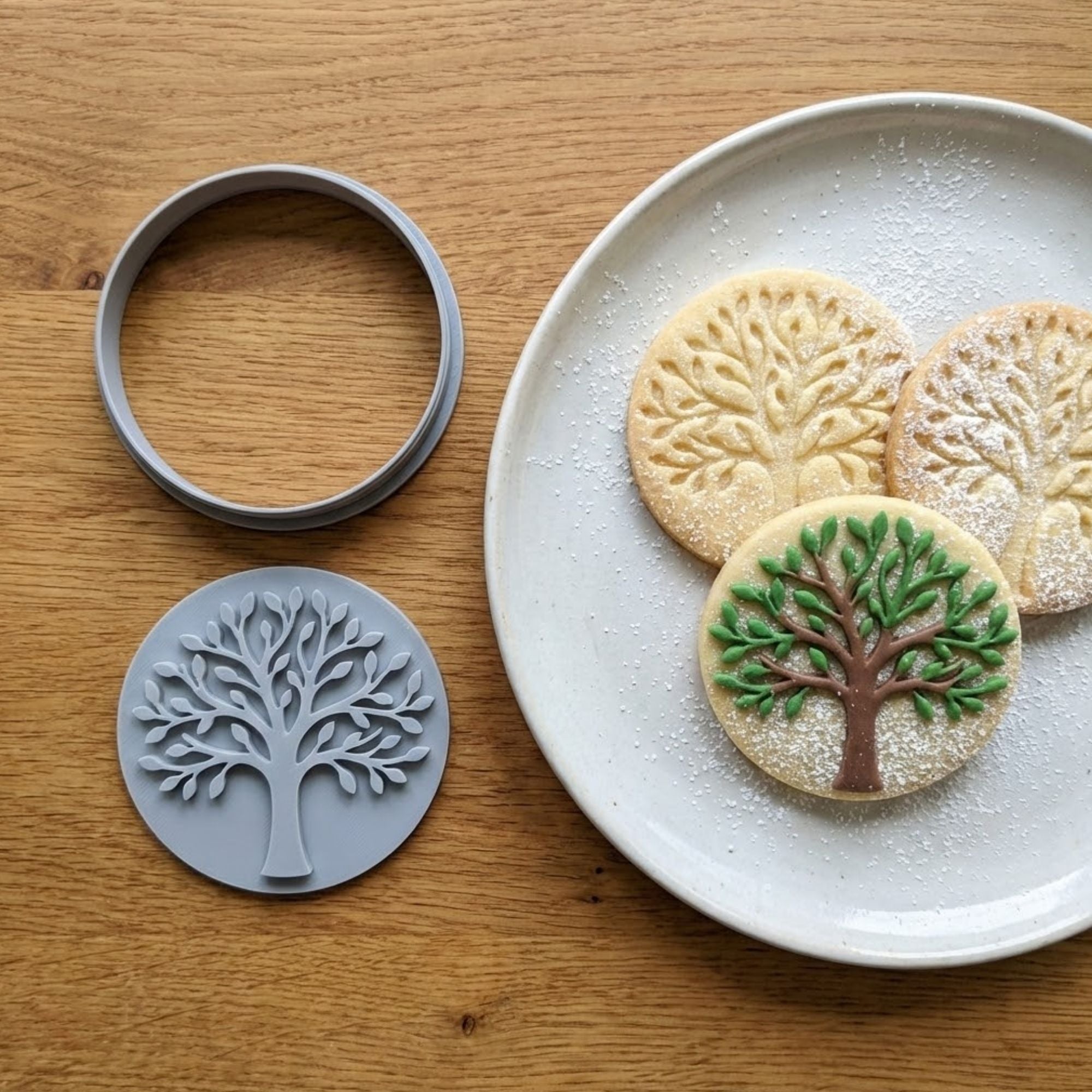 Tree of Life Circular Cookie Cutter & Stamp | Food-Grade PLA