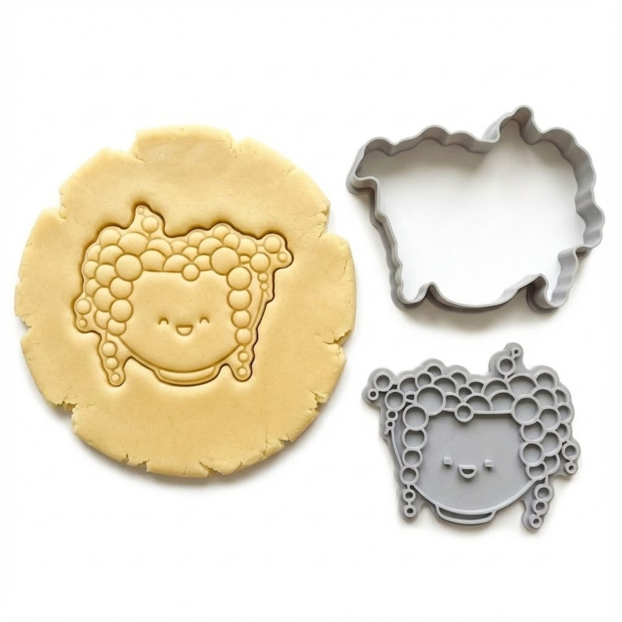 Kawaii Happy Grapes Cookie Cutter & Stamp | Food-Grade PLA
